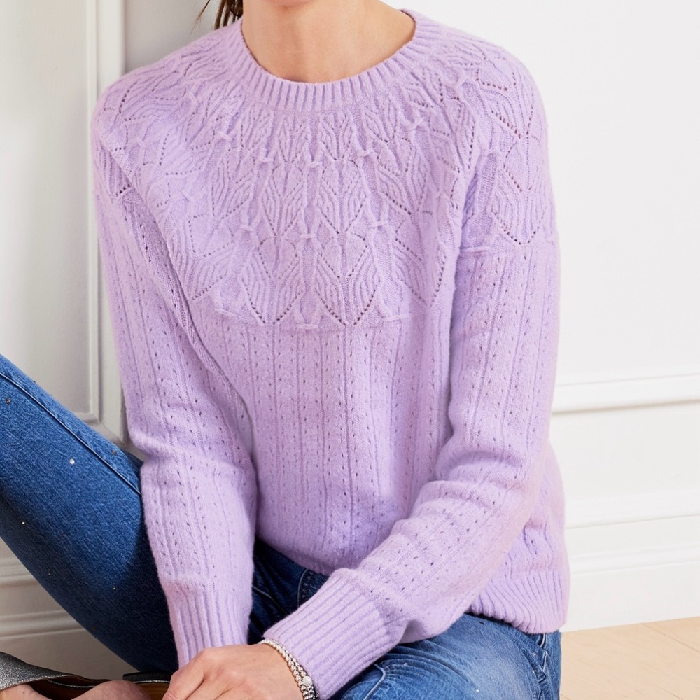 Talbots Lavender Cable Knit Sweater